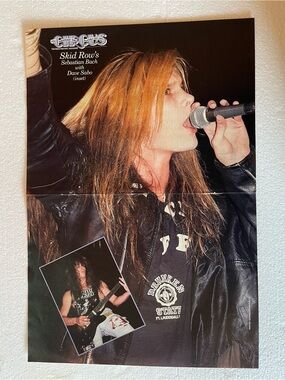 Skid Row Sebastian Bach Rock Pinup - Black and Blonde